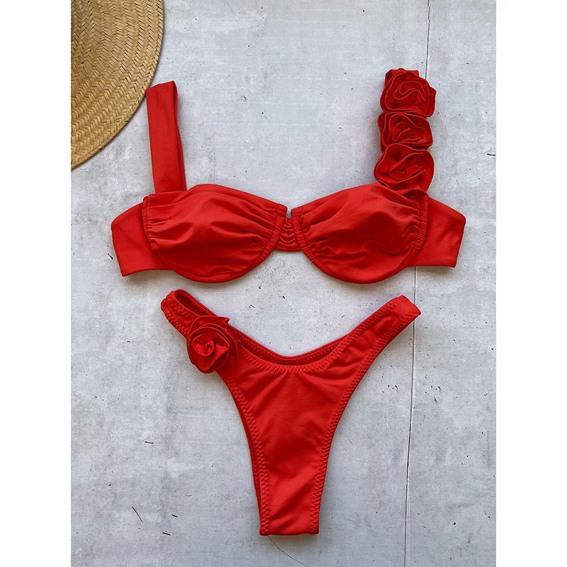 Damen Bikini mit floralen Applikationen EB