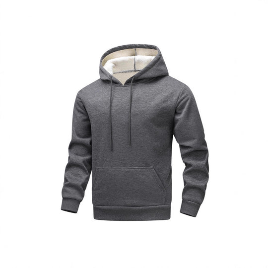 Herren Fleece-Kapuzenpullover mit Sherpa-Innenfutter und Kängurutasche EB