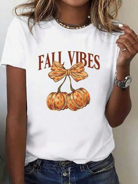 Damen T-Shirt mit stylischem Kürbis-Motiv und aufregendem Animal-Print EB