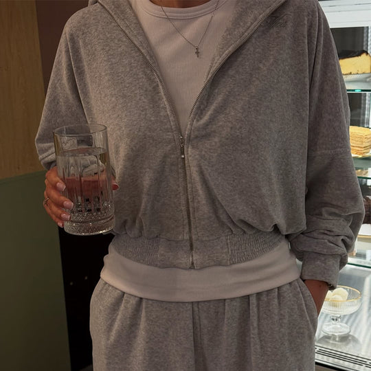 Damen lässiger Jogginganzug mit Kapuze EB