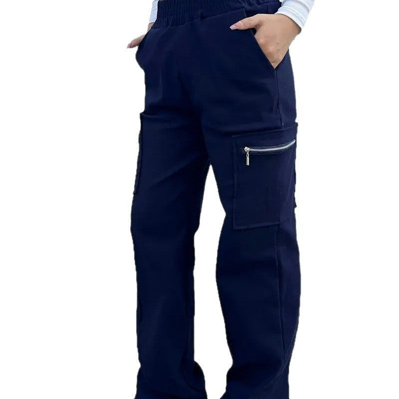 Damen Bequeme Cargo-Hose mit elastischem Bund EB