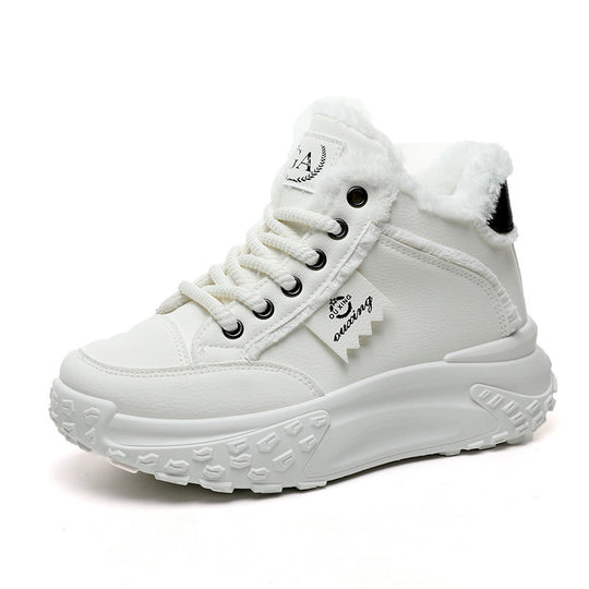 Damen High-Top Winter Sneakers mit flauschigem Innenfutter und rutschfester Sohle EB