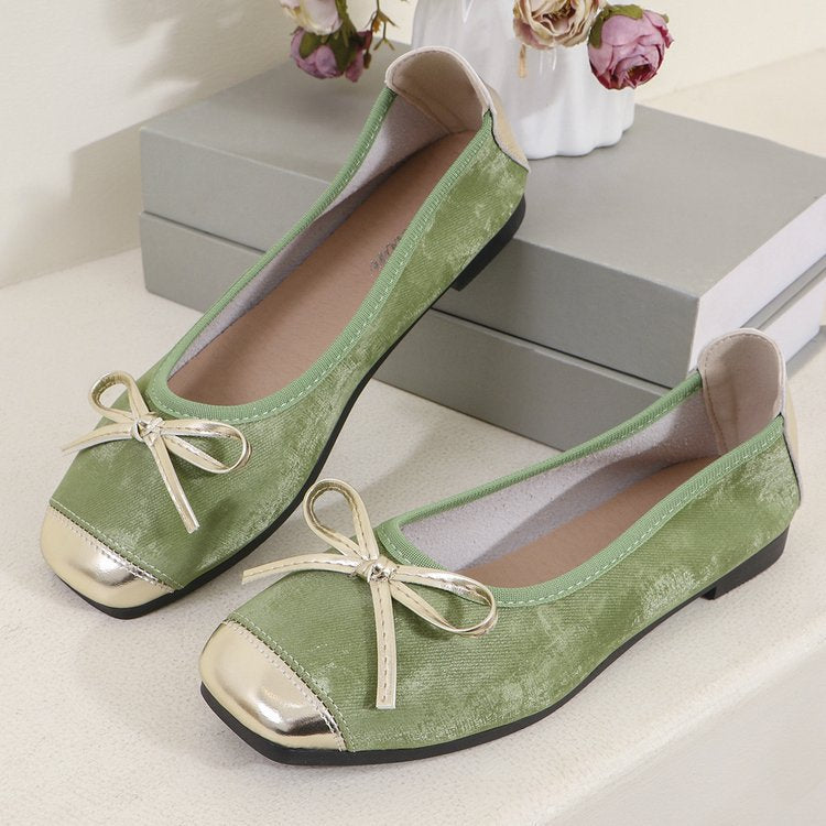 Damen Ballerinas mit funkelndem Schleifendesign und glänzender Kappenverzierung EB