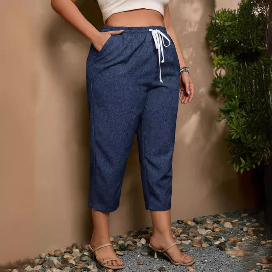 Damen Casual Freizeit-Hose mit elastischem Bund und praktischen Taschen EB