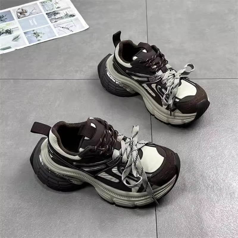 Damen modische und komfortable Sneakers mit dämpfender Sohle und sportlichem Design EB