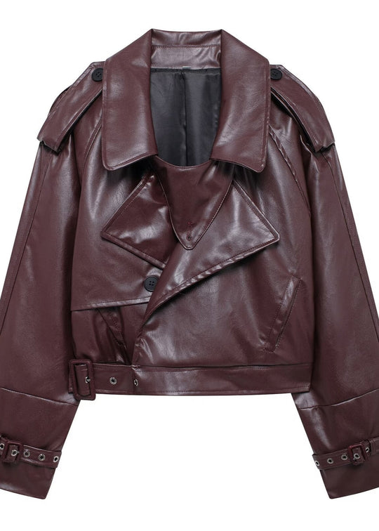 EB | Cropped fake Leder Motojacke