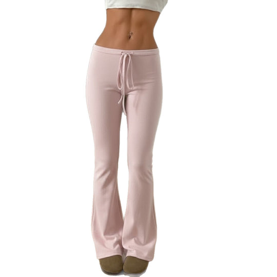 Damen nan ausgestellte Loungehose mit Bindekordel, hohem Komfortbund und weichem Jerseyfall EB