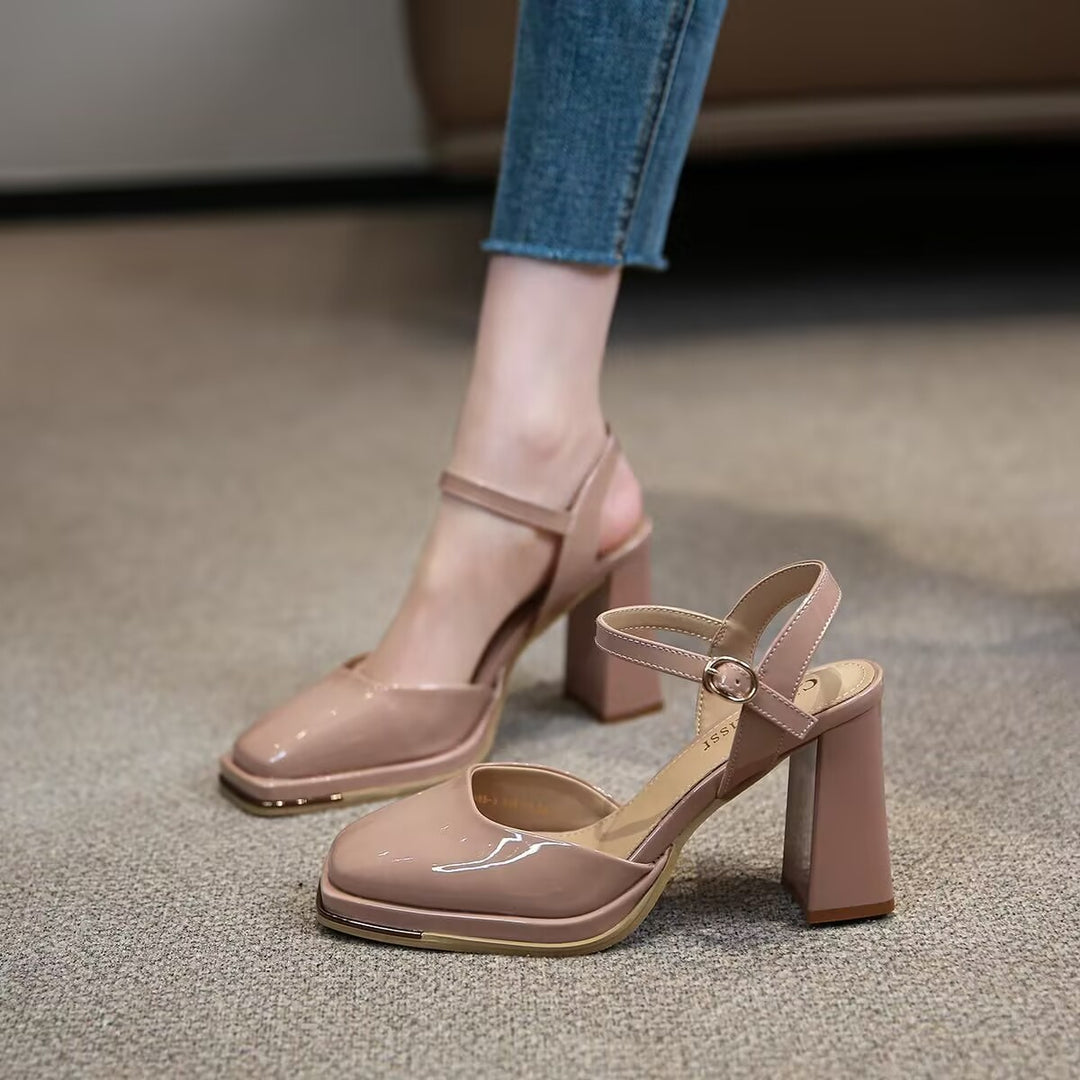 Damen Slingback-Pumps mit elegantem Plateau und komfortablem Blockabsatz EB