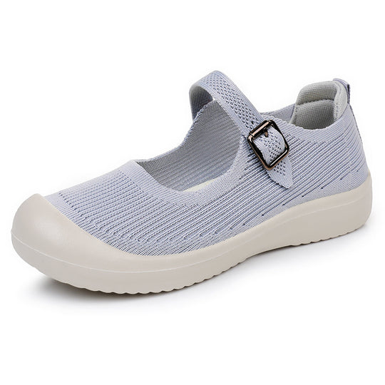 Damen Komfortable Ballerinas mit verstellbarem Riemen EB