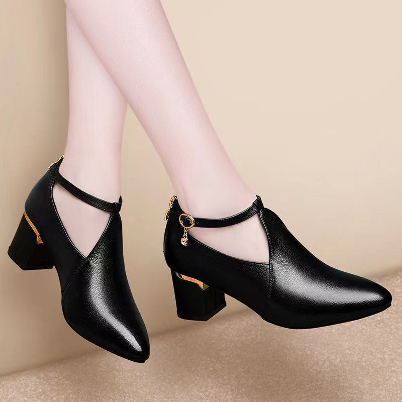 Damen elegante Pumps mit modischem Riemendesign und stabiler Absatzhöhe EB