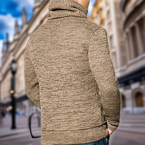 Herren Kapuzenpullover mit grobem Strickmuster und praktischen Kängurutaschen EB