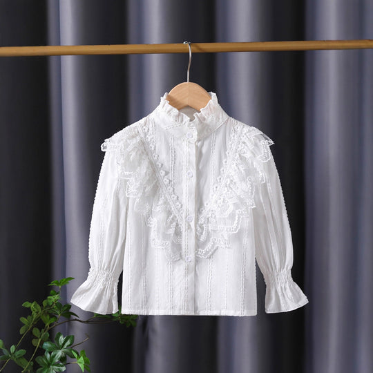 Mädchen Rüschenbluse mit eleganten Spitzenakzenten EB