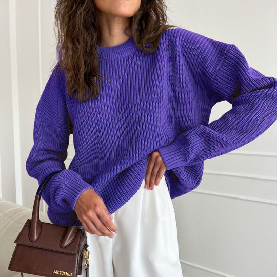 Damen Oversized Strickpullover mit strukturiertem Muster EB