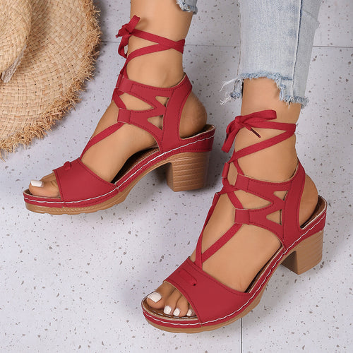 Damen modische Riemchen-Sandalen mit dekorativem Knoten EB