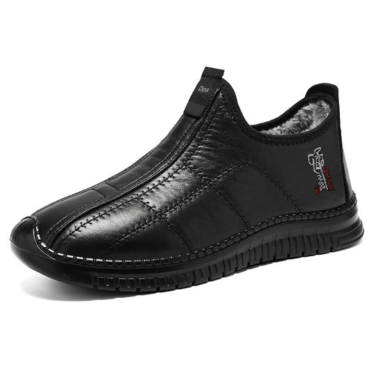 Damen Bequeme und warme Lederhausschuhe mit rutschfester Sohle EB