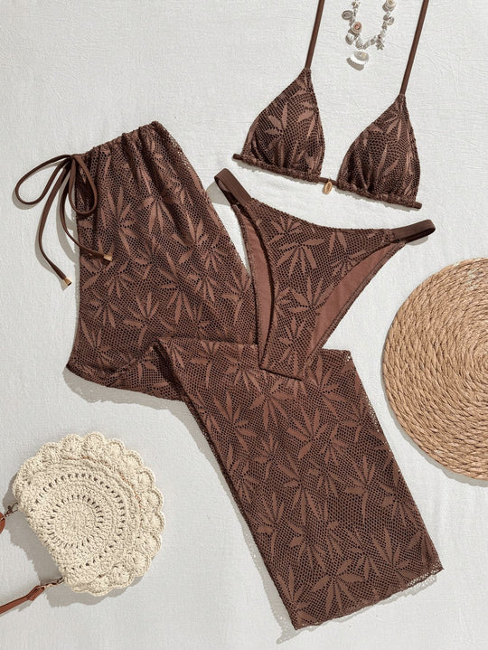 Damen Bikiniset mit modischem Häkelmuster EB