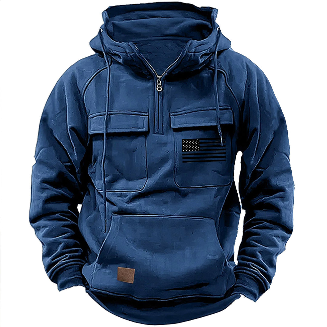 Herren praktische Kapuzenpullover mit zahlreichen Taschen EB