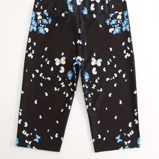 Damen Sportliche Badeshorts mit Blumendesign EB