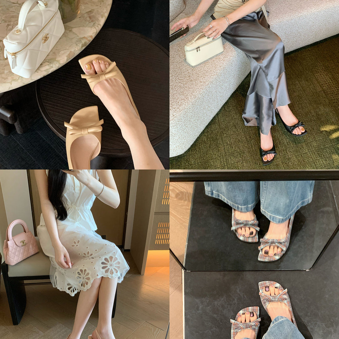 Damen Slingback-Pumps mit modischem Knoten-Detail und komfortablem Absatz EB
