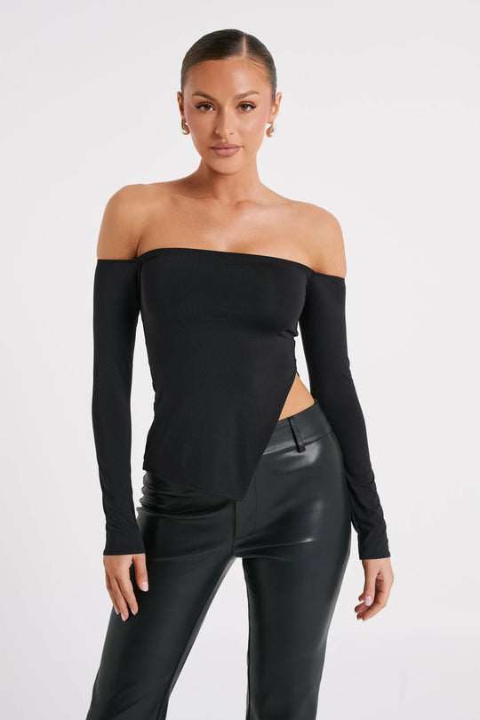 Damen Off-Shoulder Langarmtop EB