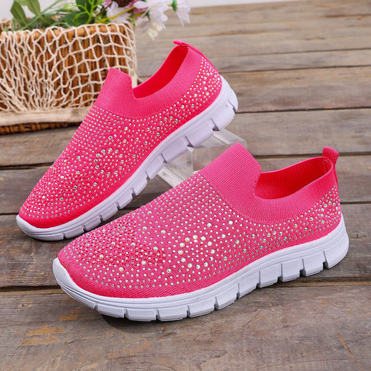 Damen Bequeme Slip-On Sneakers mit atmungsaktivem Obermaterial EB