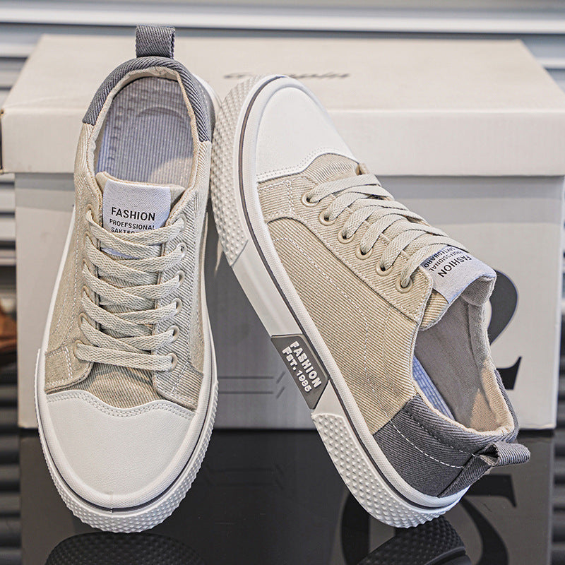 Damen Modische Skate-Sneaker mit strapazierfähigem Canvas-Obermaterial und rutschfester Sohle EB
