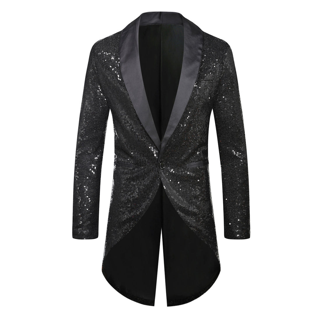 Herren eleganter Paillettenblazer mit luxuriösen Details EB