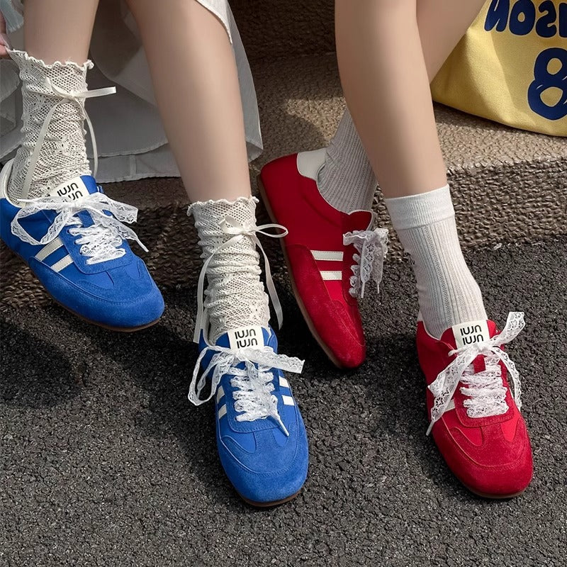 Damen modische Sneakers mit luxuriösem Obermaterial und rutschfester Sohle EB