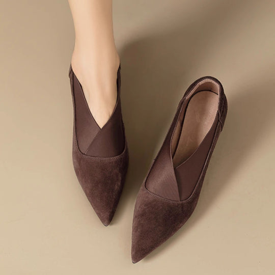 Damen elegante spitze Absatzschuhe mit geschwungenem Design EB