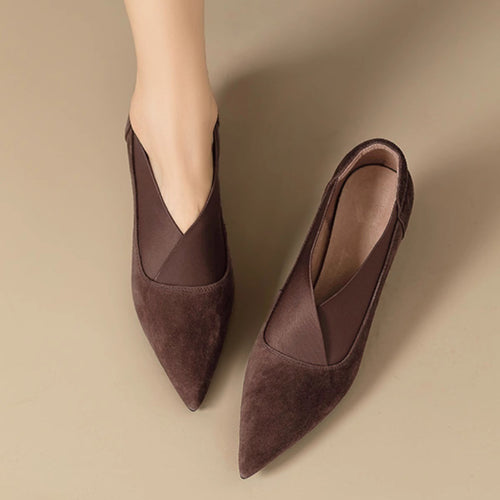 Damen elegante spitze Absatzschuhe mit geschwungenem Design EB