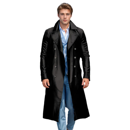 Herren Eleganter und glänzender Trenchcoat EB