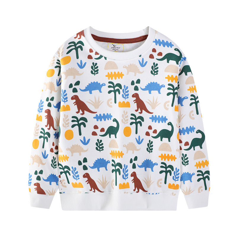 Jungen Sweatshirt mit lebhaftem Dinosaurier-Muster EB