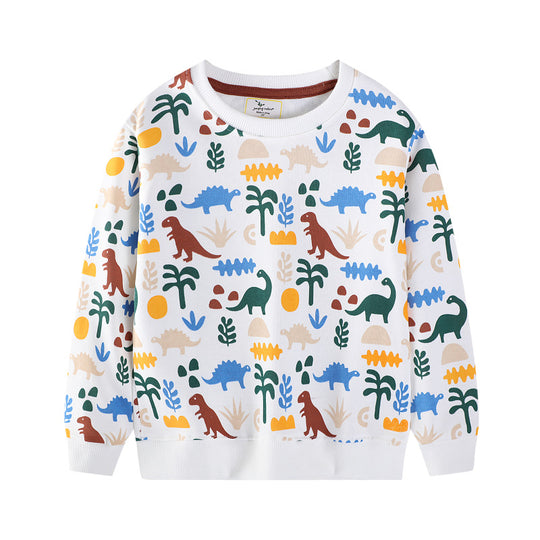 Jungen Sweatshirt mit lebhaftem Dinosaurier-Muster EB