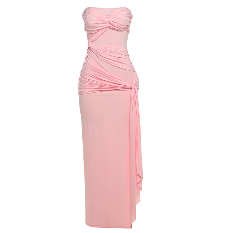 EB | Rückenfreies Röhrentop-Kleid mit Seitenschlitz