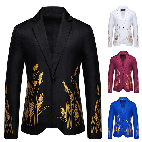 Herren eleganter Blazer mit floralen Stickereien EB