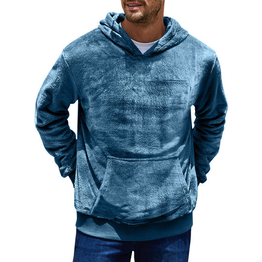 Herren kuscheliger Hoodie mit praktischen Kängurutaschen und hohem Kragen EB