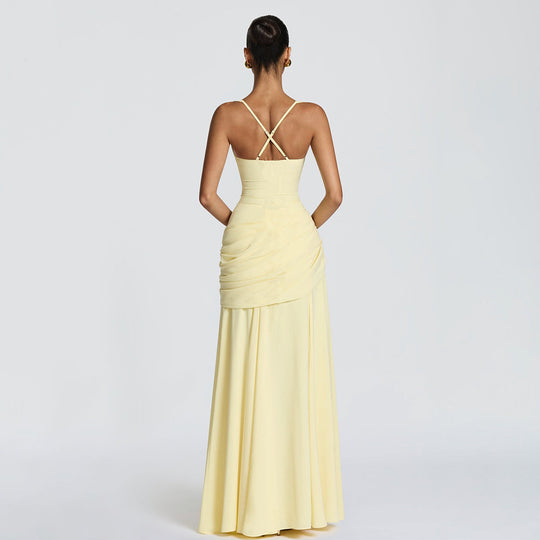 Damen Maxikleid mit innovativem Drapierungseffekt und elegantem Schnitt EB