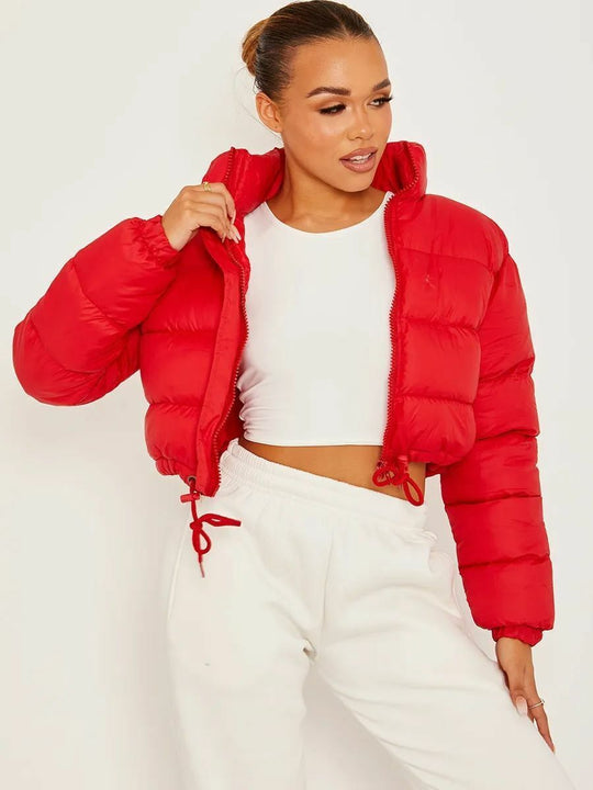 Damen stylische, kurz geschnittene Steppjacke EB