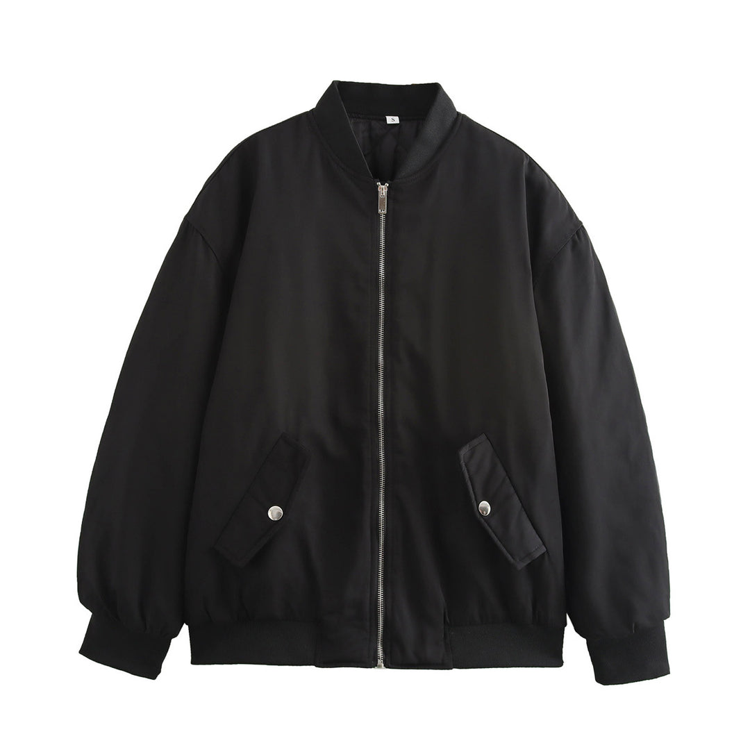 Damen lässige Bomberjacke mit praktischen Taschen und Reißverschluss EB