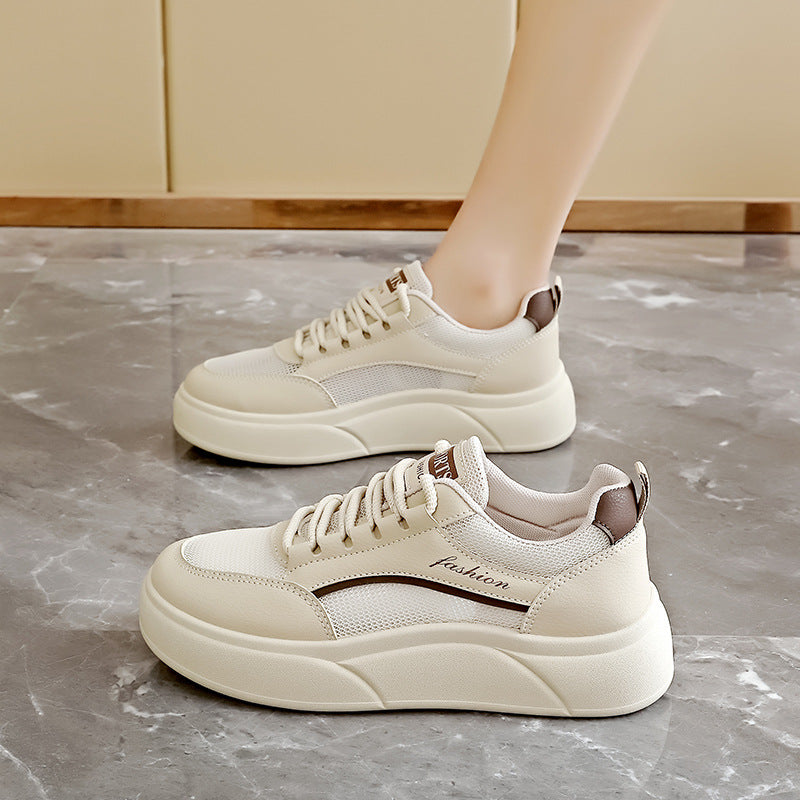 Damen Komfortable Fashion Sneakers mit dicker Profilsohle und atmungsaktiver Mesh-Oberfläche EB