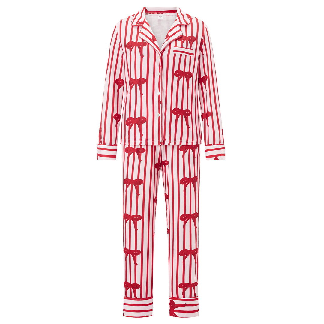 Damen Pyjama mit festlichem Design EB