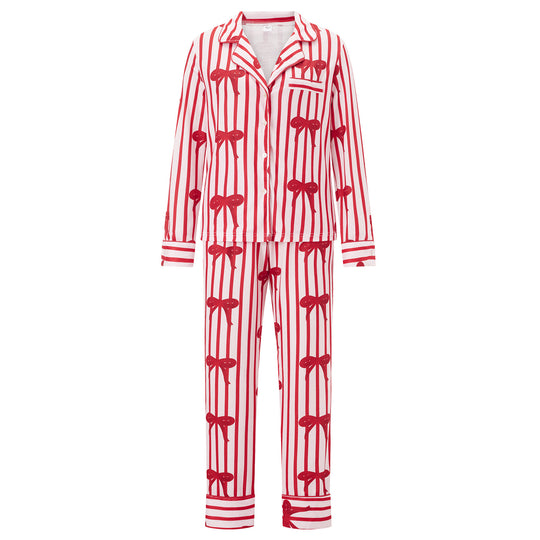 Damen Pyjama mit festlichem Design EB