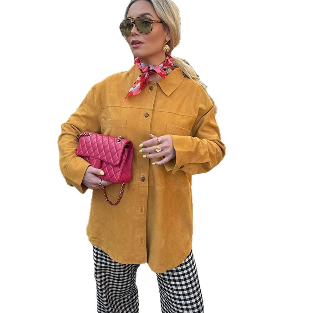 Damen Suede Overshirt EB