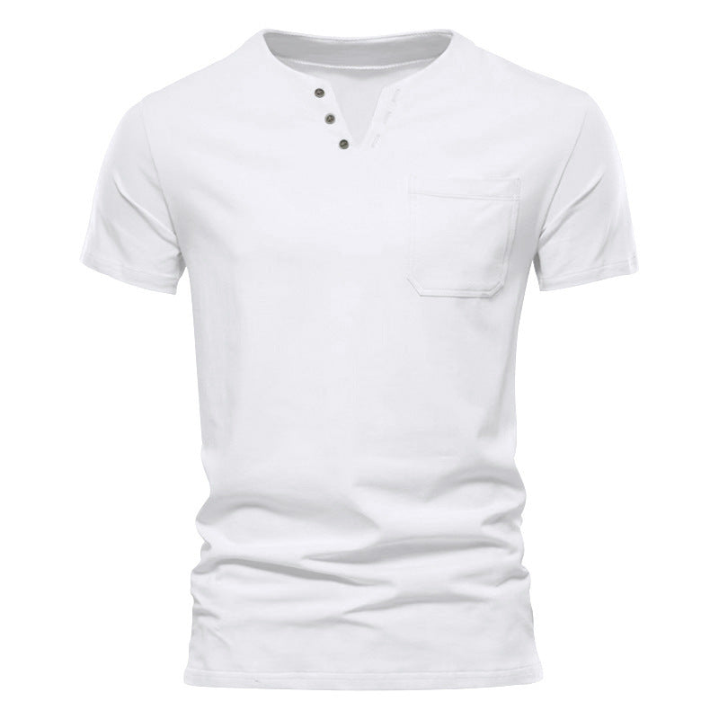 Herren Kurzarmshirt mit Knopfleiste und Brusttasche EB