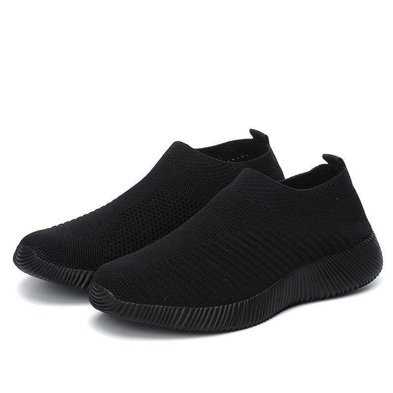 Damen atmungsaktive Slip-On Sneakers mit elastischem Obermaterial EB