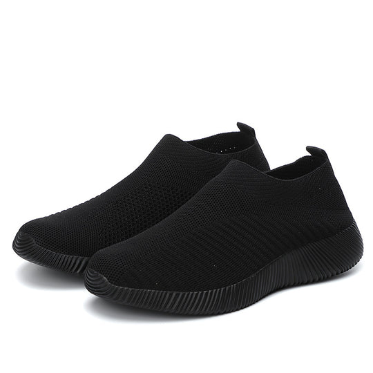 Damen atmungsaktive Slip-On Sneakers mit elastischem Obermaterial EB