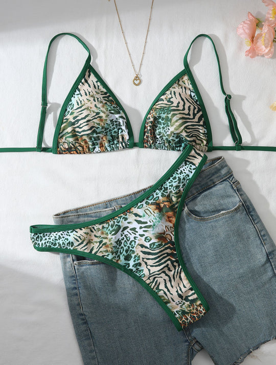Damen Tiermuster Bikini Set EB