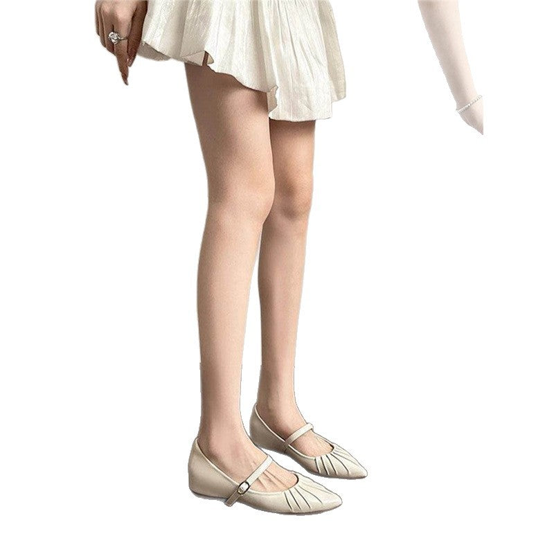 Damen elegante Slingback Ballerinas mit feinem Riemen EB