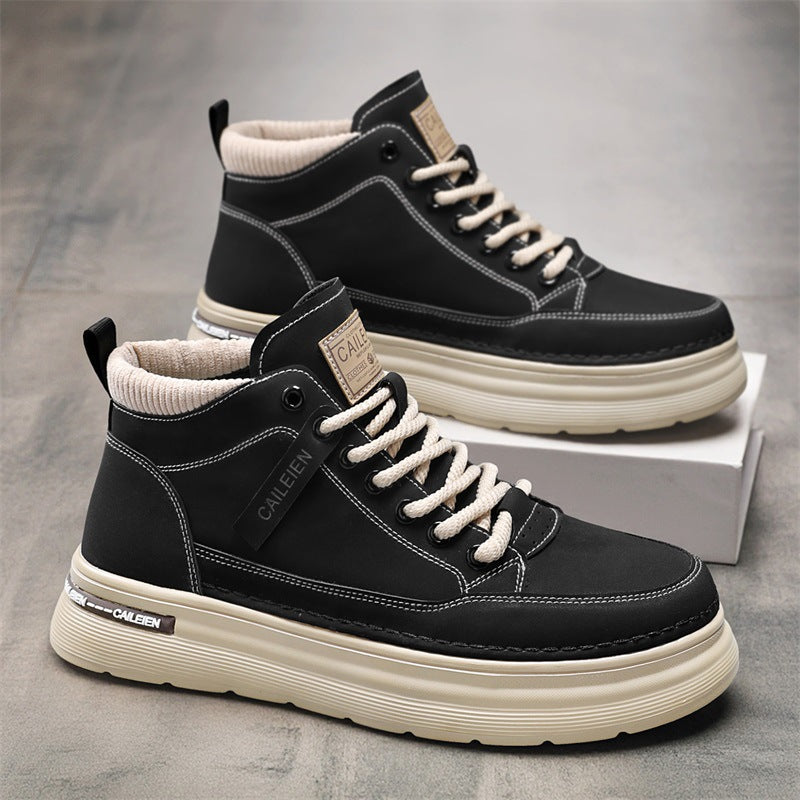Damen Modische High-Top Sneakers mit robuster Sohle und gepolsterter Innensohle EB