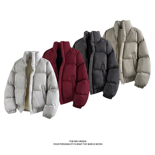 Damen Stylische Daunenjacke mit hoher Kragen und elastischen Ärmelabschlüssen EB